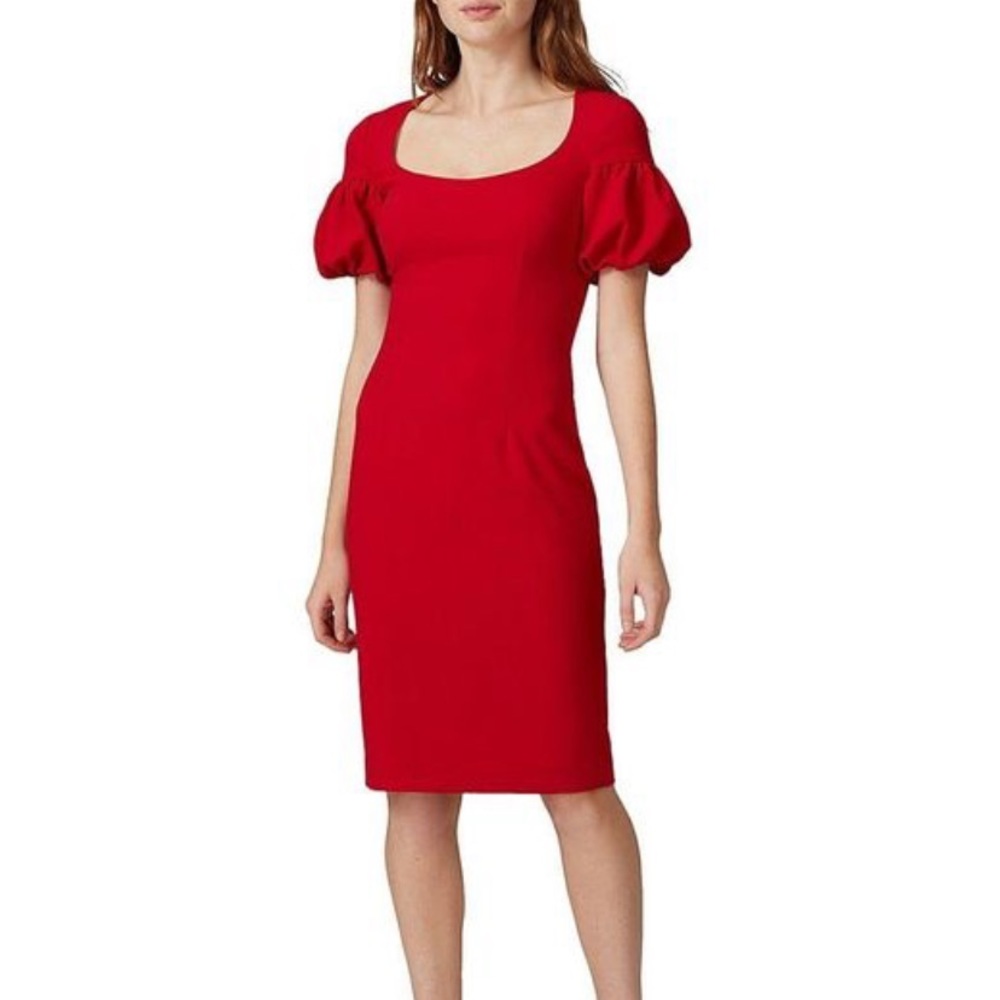 Like New! Black Halo Little Red Short puff sleeve Dress 2